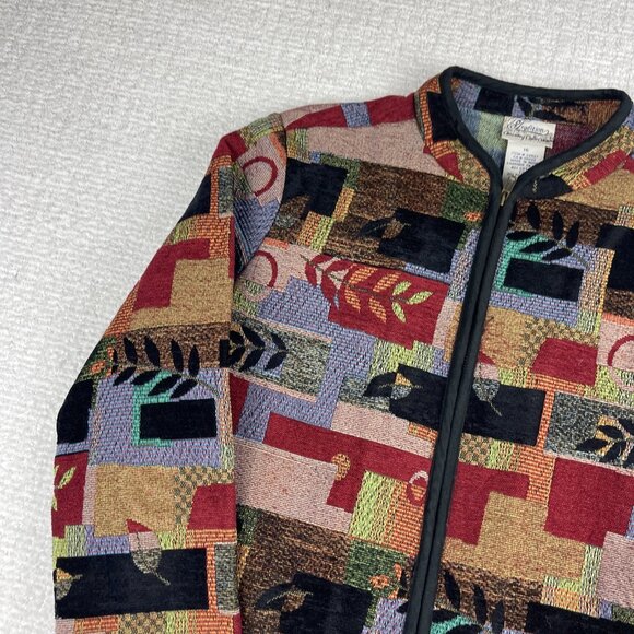 VTG Color Patchwork Tapestry Jacket Tradition Country Collection Size 16 - Picture 3 of 16